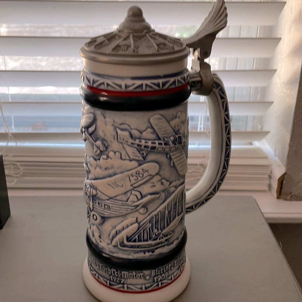 Avon airplane beer stein